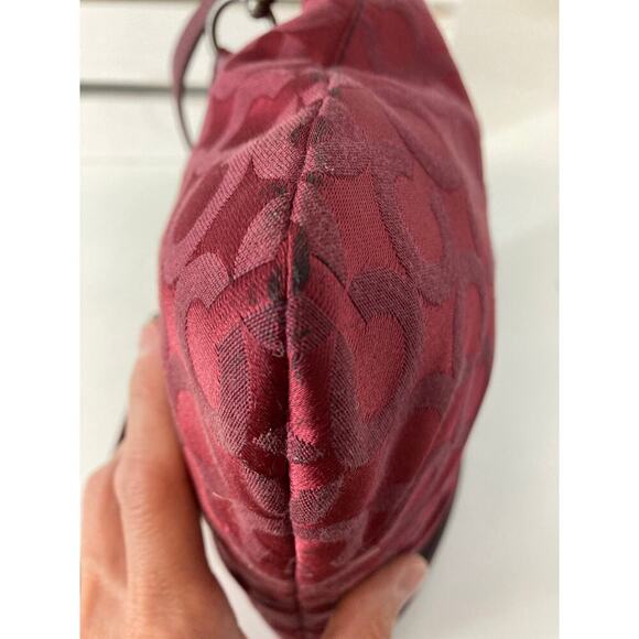 COACH 43107 SMALL WINE SIGNATURE PRINT CANVAS CROSSBODY BAG - Picture 10 of 15